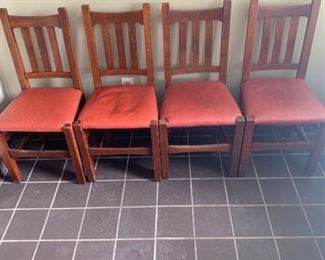 4 Mission Oak Chairs