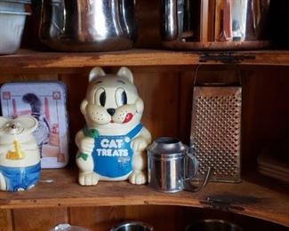Cat cookie jar, cookware, corning