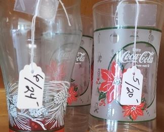 Coca Cola Christmas glassware