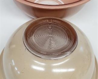 Pyrex (2) rainbow blush bowls vintage