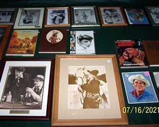 Sample of old Hollywood and cowboy photos, books on Westerns, autographed photo of Buffalo Bob and Howdy Doody
