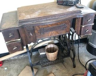 Fine Old Sewing Machine Cabinet