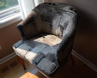 Mid Century Modern newly upholstered chair.