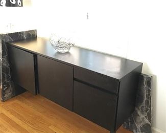Designer credenza with hidden drawers and shelving inside. DIMS soon.