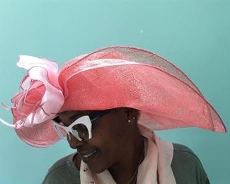 Gorgeous PINK, hot girl summer straw hat! Glasses, silk scarf and many scarves available at THE JET SETTER sale!