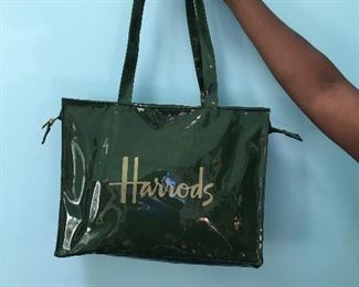 Harrods shopping vinyl bag. Oversized.