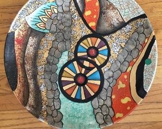Large art pottery Charger
