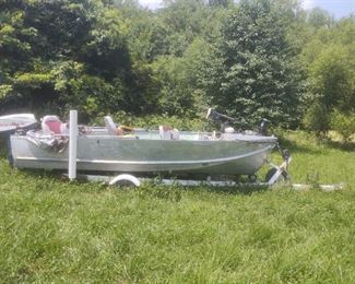Atwood 16 foot Aluminum boat with Evinrude big twin 40 electric start motor