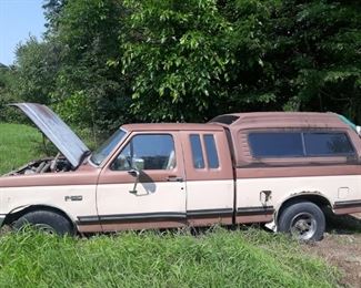Nonrunning 1991 Ford F-150 truck with  Ford 5.0 Mustang motor