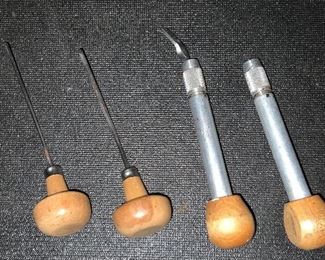 Ramelson wood knob top engraving tool (2 ea). Wire Rounder steel w/wood knob handle with removable blades (2 ea)