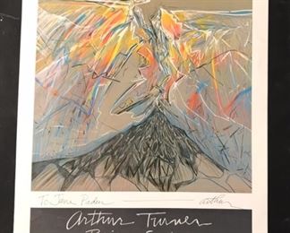 Arthur Turner Prism Series Poster (1976) Houston, TX Moody Gallery Exhibit Post inscribe to Jane Paden and Signed (16” x 20”)