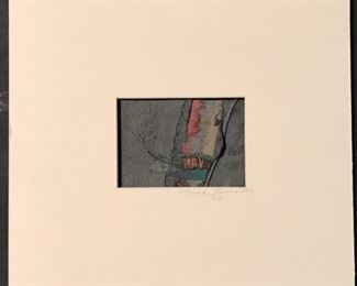 Arnold Farrowth Original Mixed Media Art. Image: 4.5” x 3.5”. Signed Mat Overall 12” x 10.5”
