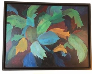 Original art by Jane Paden” Christmas cactus” oil on canvas 40” x 30”