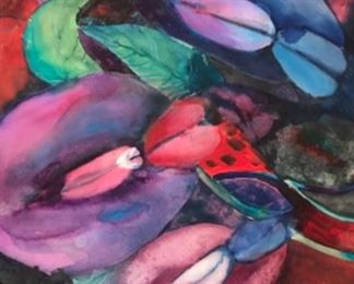 Original Watercolor Art “Snapdragons” by Jane Paden (15” x 22”)