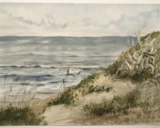 Original North Carolina Coastal Watercolor Art Signed By Artist Jane Paden (20” x 16”) (unframed)