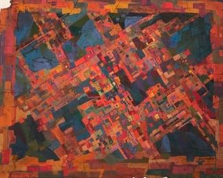 Jane Paden Signed Original Casein Art Work on Rice Paper (24” x 19”)