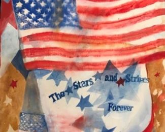 “Stars and Stripes Forever”. Original Watercolor by Jane Paden (22” x 30”)