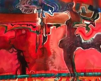 “RED” Original Watercolor Art by Jane Paden (22”x 30”)