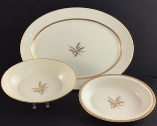 Westfield by Lennox – 17” platter, 10” oval veggie bowl, two 9”oval veggie bowls. 93 pieces total with place settings shown on previous image
