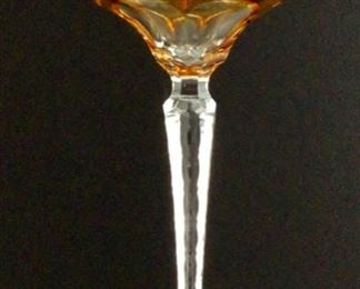 “Traube” By Nachmann West Germany tall hock wine stem set of six ( 2 set shades differ from amber to Tangerine )