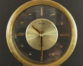 Seiko quartz Brass and Glass Shelf clock