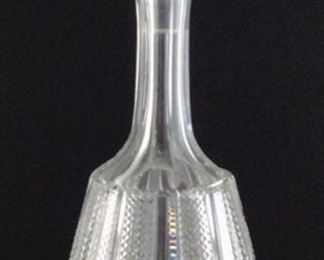 Vintage sawtooth Pattern crystal decanter