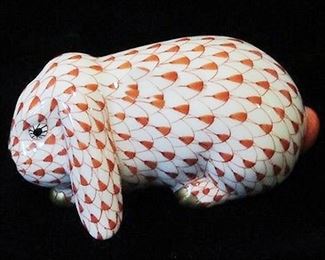 Herend Pink fishnet flop eared Miniature bunnyMade in Hungary.