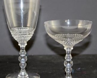 Duncan Miller Teardrop 6 7/8 inch stems Set of six. Dunkin Miller Teardrop champagne glasses set a six 1936 to 1955