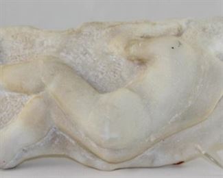 Antique Carved Alabaster Man Sleeping