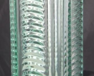 Heisey “Ridgeleigh” zircon rare 18 inch aqua vase