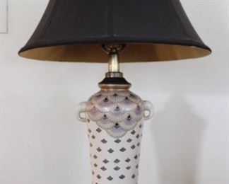 Porcelain Elephant Walk Handle in Vintage lamp
