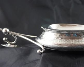 Victorian antique marton Hall and Company Sheffield 1890s large silver spoon warmer