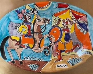 Di Simone LaMusa Hand Painted in the style of Picasso “Don Quixote” Platter (19.5” x 13.5”)