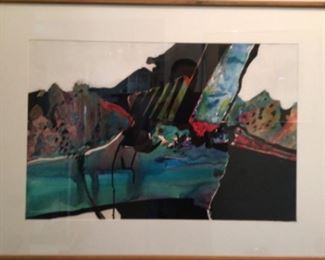 “The Guadeloupe” Watercolor by Jane Paden 30 x 20 Matted & Framed