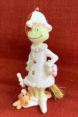 LENOX Dr. Seuss “A Very Grinchy Christmas”. Grinch with Max Porcelain Ornamenty