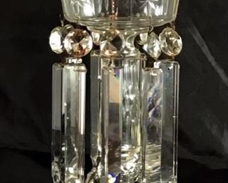19 century Antique Crystal lustres 15” H (pair)