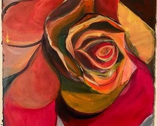 “The Rose”. Original Art by Jane Paden (Unframed) 23”x 30”