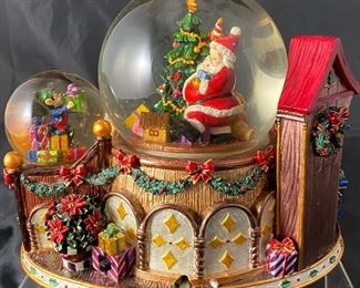 Christopher Radko Santas Workshop Music Box Snow Dome
