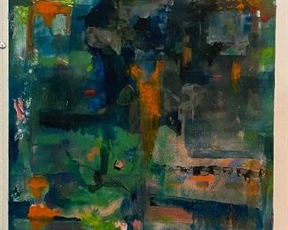 “Shades of Green” Original Art by Jane Paden (22” x 14.5” - Image 14” x 14”)