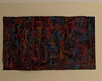 “A Child’s Space Revisited” Casein Original Art by Jane Paden (Image 12 1/4 x 21) Unframed