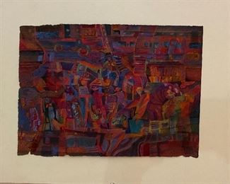 “Night Motion” Cassin on Rice Paper Original Art by Jane Paden (image 9” x 12.5”)