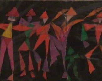 Jane Paden “Calypso Dancing” original Casein Artwork (8.5 x 5.5”)