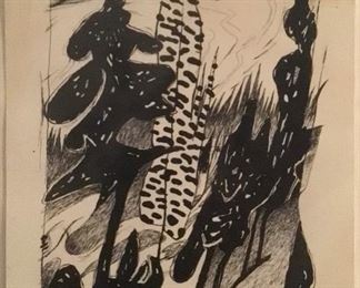 Miles G Batts “Yosemite Hillside”Original Artwork on Paper Signed 1992