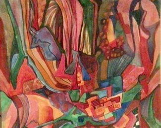 Jane Paden Original Watercolor Abstract on Paper (9” x 8”)