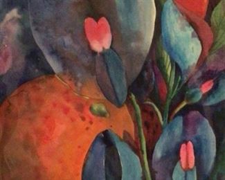 Jane Paden Original Watercolor “Snap Dragons”. Unframed (11” x 14”)