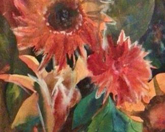 Jane Paden Original Watercolor “Sunflowers”. (11”x15”)