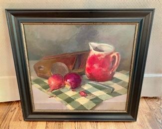 "Grandma's Kitchen" by David Lawton. Oil,framed.    (American contemporary).  Approx 22 x 24
