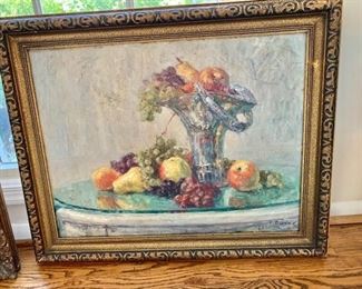 "Still Life with Fruit"by Henri Farre (French 1871-1934) circa 1930's.