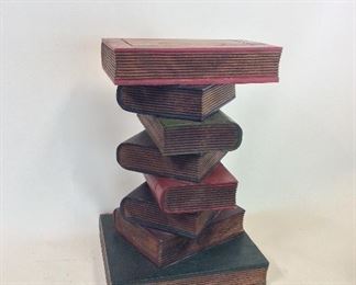 Wood Stacked Book End Tables (2), 20" H. 