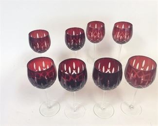 8 Wine Glasses, 8 1/2" H.